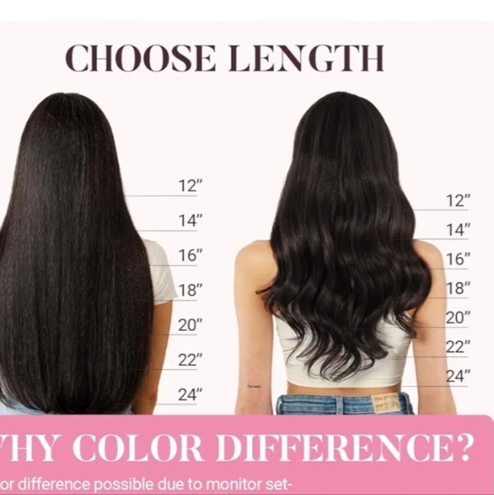Maxita 100% Remy Human Hair 16" Extensions Jet Black Invisi Edge Clip Ins - Picture 7 of 16